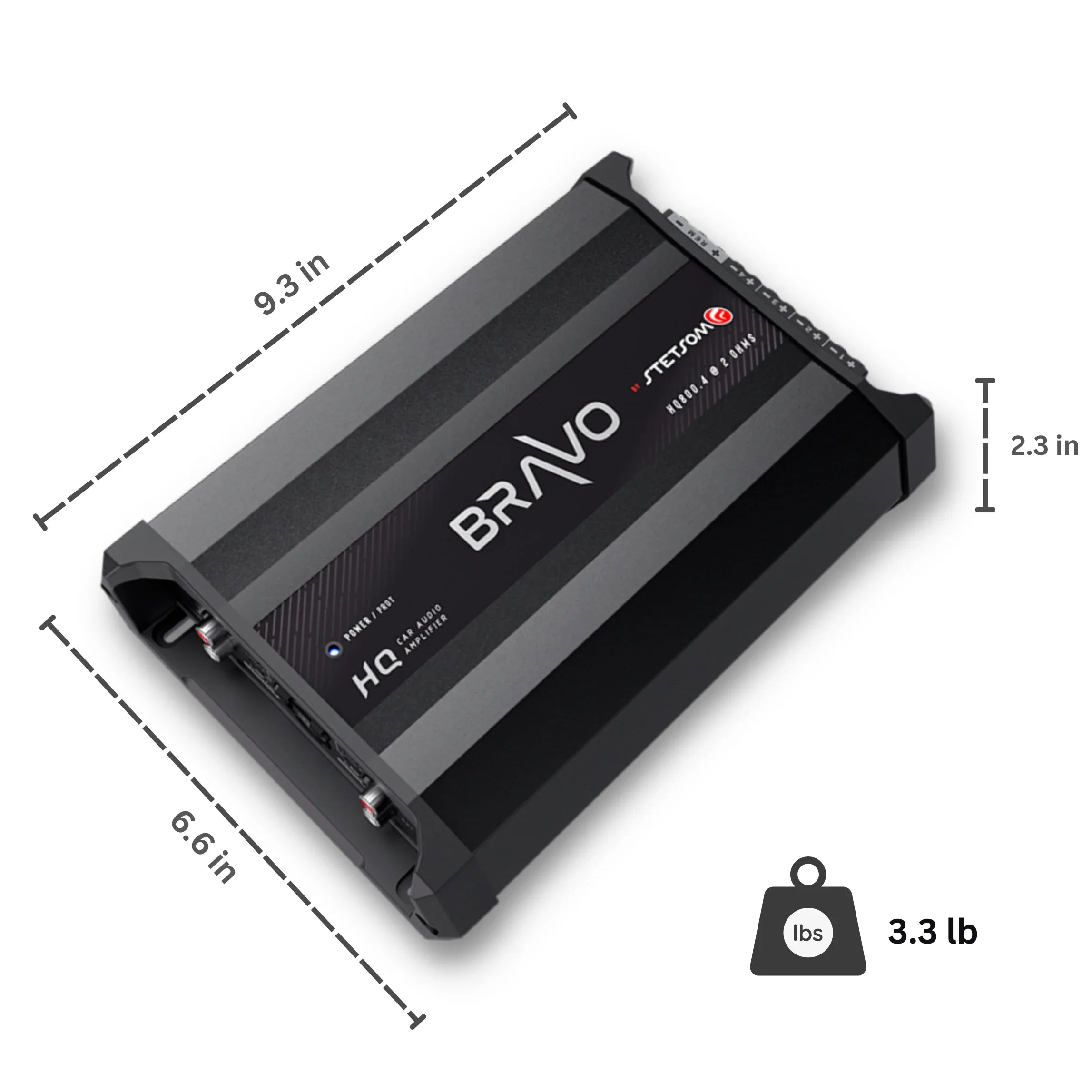 Stetsom Bravo HQ800.4 4-Channel Amplifier 2-Ohm Stable