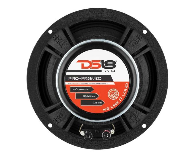 DS18 Car Audio Bundle – Universal SS-SSTT265-3 Vinyl Tiddy-Panel with 2× DS18 PRO-FR6NEO 6.5