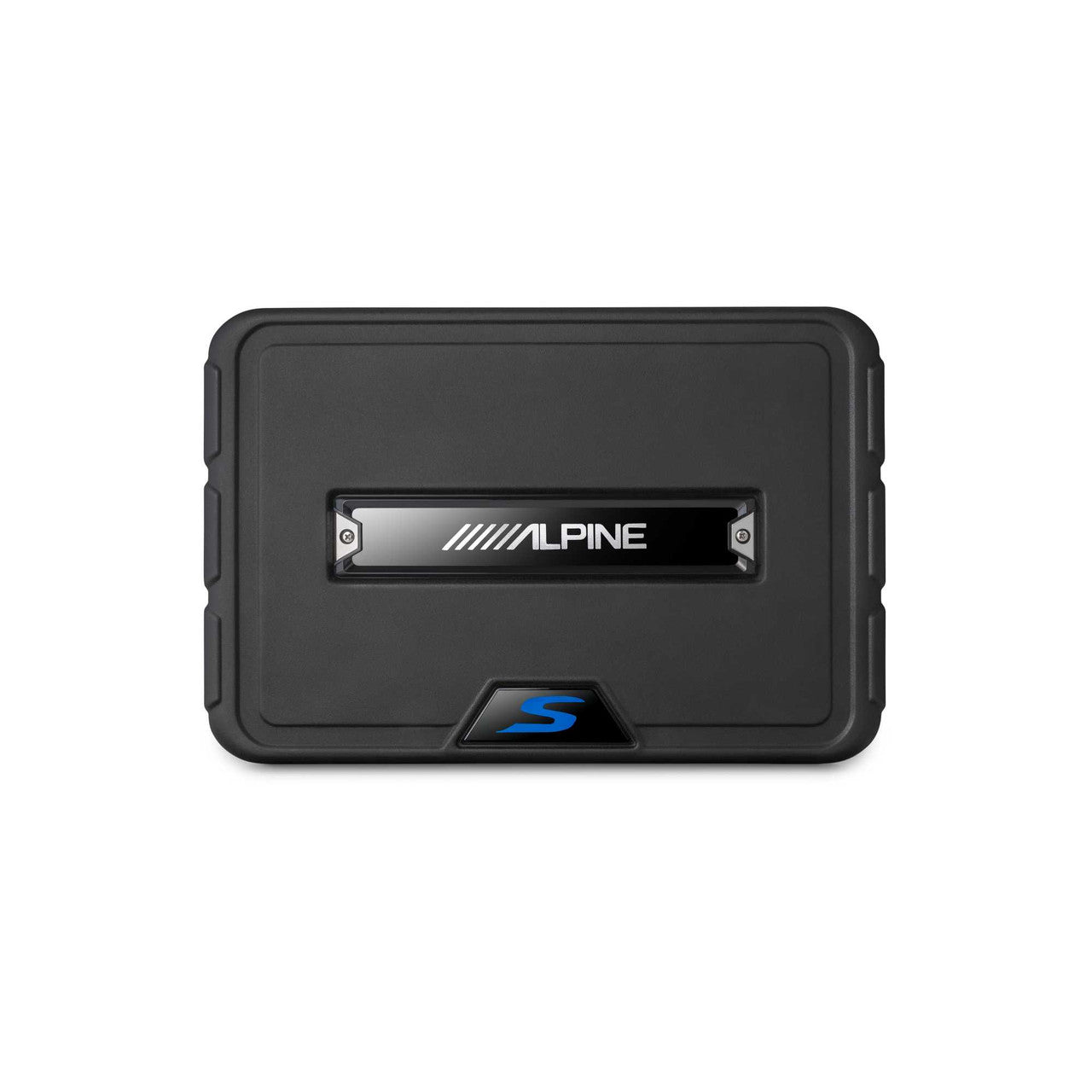 Alpine S2-A60M S-Series Class-D Amp Rux Knob & (2) SS-SB10 Single 10” S-Series Shallow Preloaded Subwoofer Enclosure