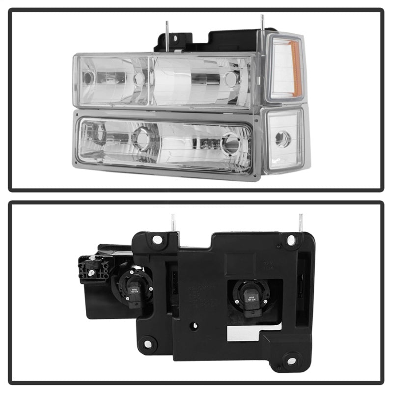 xTune Chevy Suburban 94-98 Headlights w/ Corner & Parking Lights 8pcs Chrome HD-JH-CCK88-AM-C-SET (Copy)