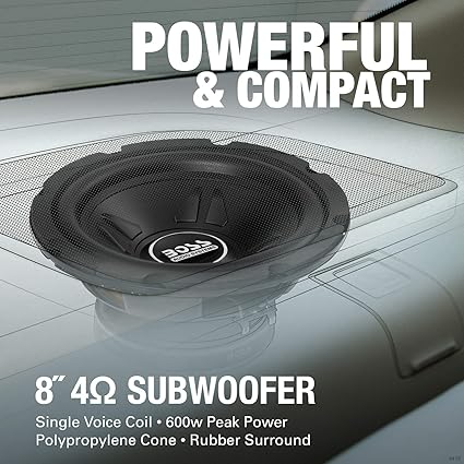BOSS Audio Systems CXX8 8 Inch Car Subwoofer - 600 Watts Maximum Power, Single 4 Ohm Voice Coil, Easy Mounting, Sold Individually