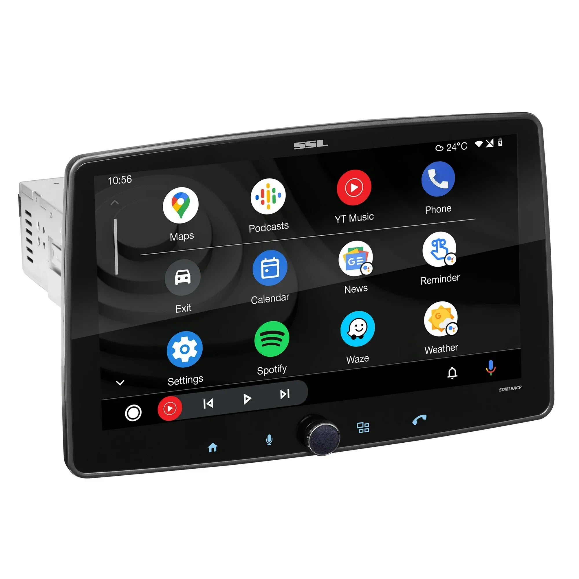 Sound Storm Laboratories SDML9ACP Car Audio Stereo - Apple CarPlay, Android Auto, Single Din, 9 Inch Touchscreen, Bluetooth, No CD DVD Player, AM/FM Radio Receiver, Wireless Remote Control