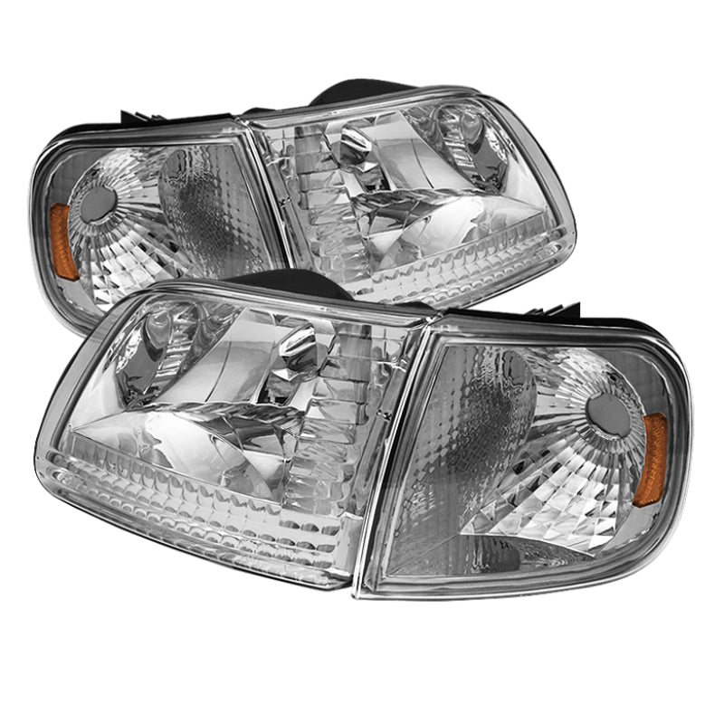 Ford F150 97-03 / Expedition 97-02 Crystal Headlights w/Corner Chrome HD-JH-FF15097-SET-AM-C