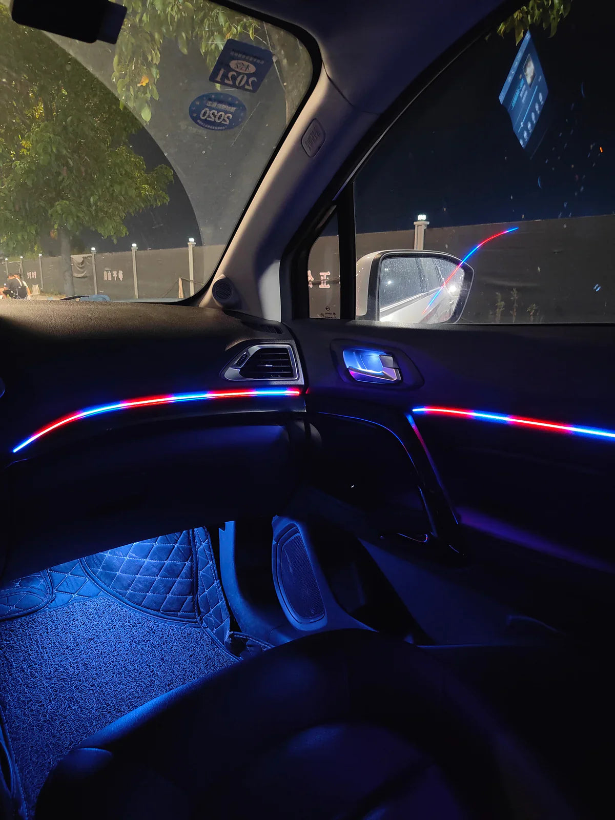 COLORTRAIL 18-Pc RGBW LED Interior Strip Lighting Kit, 4-Door Vehicle by Race Sport Lighting - ENLIGHT10 App Compatible
