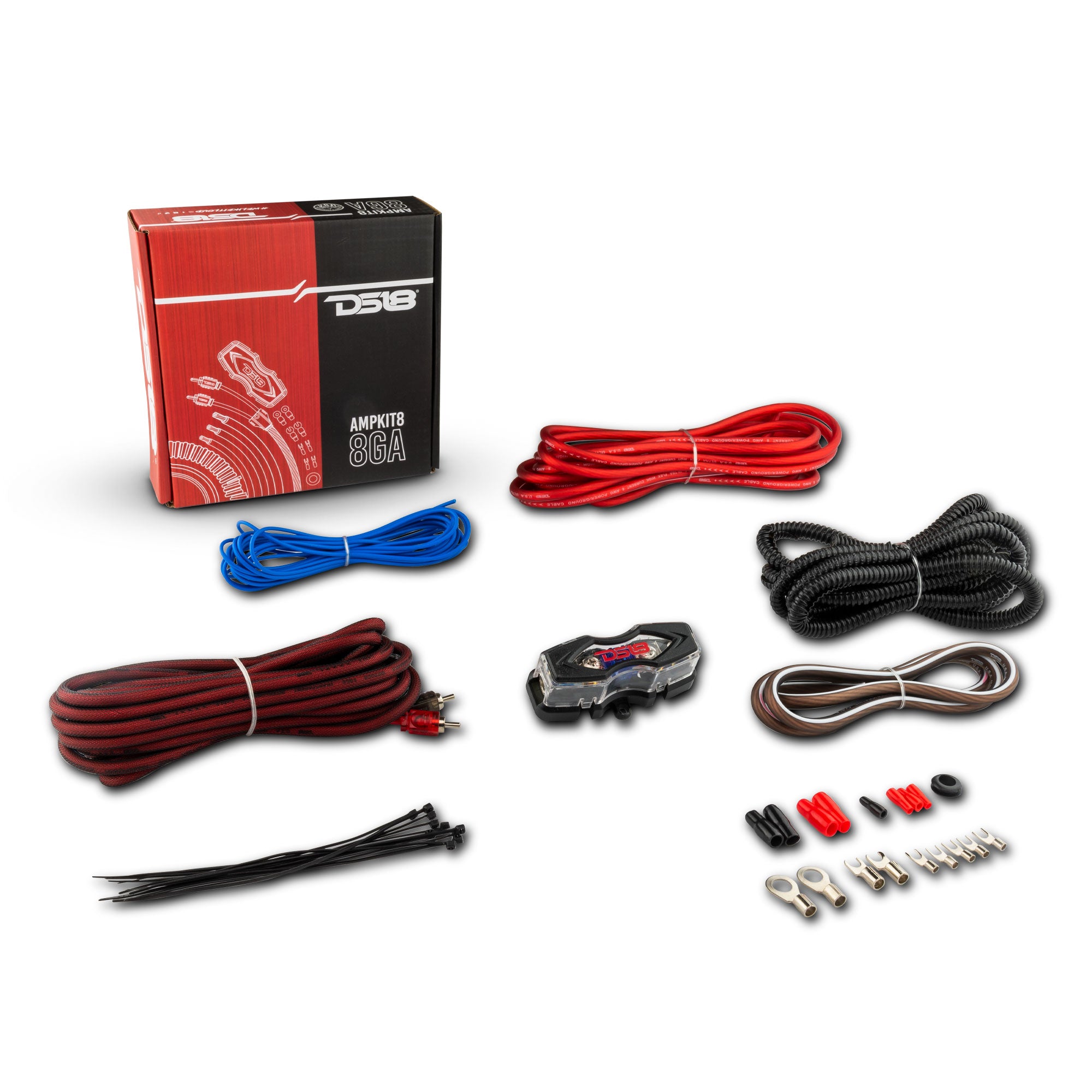 DS18 8-GA Amplifier Installation Kit -Red