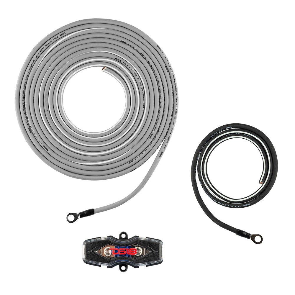 8-GA Amplifier Installation Kit -Silver