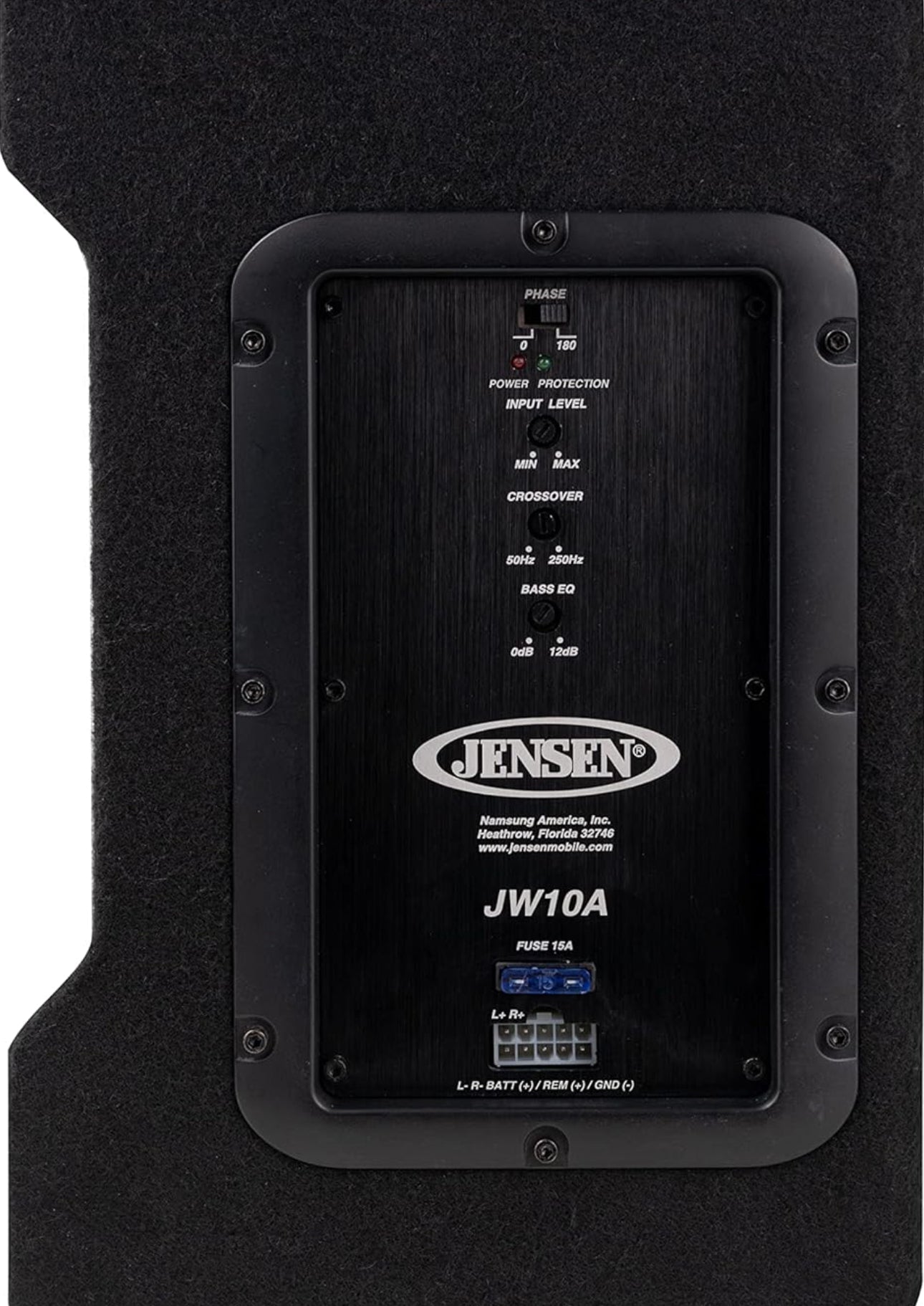 Jensen JW10A 300W Loaded Enclosure Single 10” Subwoofer Sealed and Amplified Box
