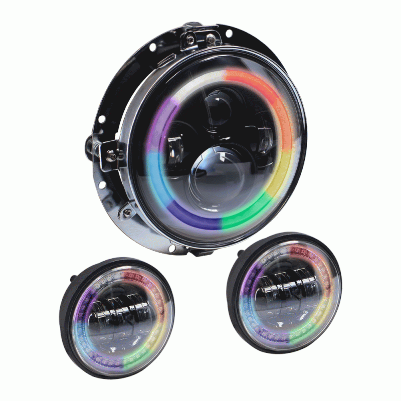 Metra BC-706RGBKT Round Motorcycle Headlight - 7 Inch/4.5 Inch