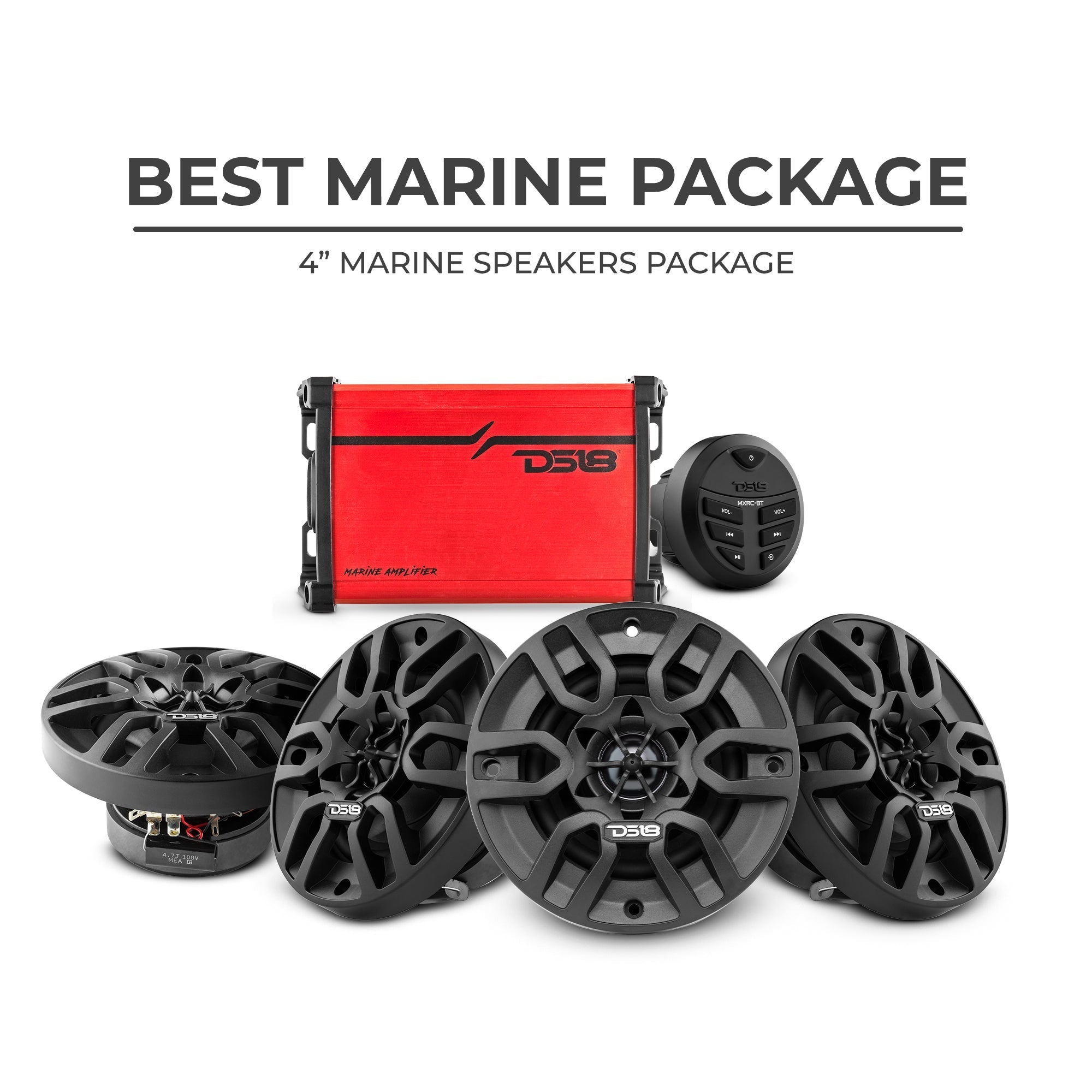 DS18 Best Marine Audio Package - 4 X 4
