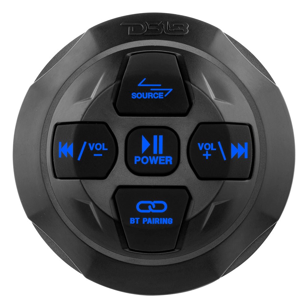Marine And Powersports Waterproof Bluetooth Audio Receiver With Controls and Microphone