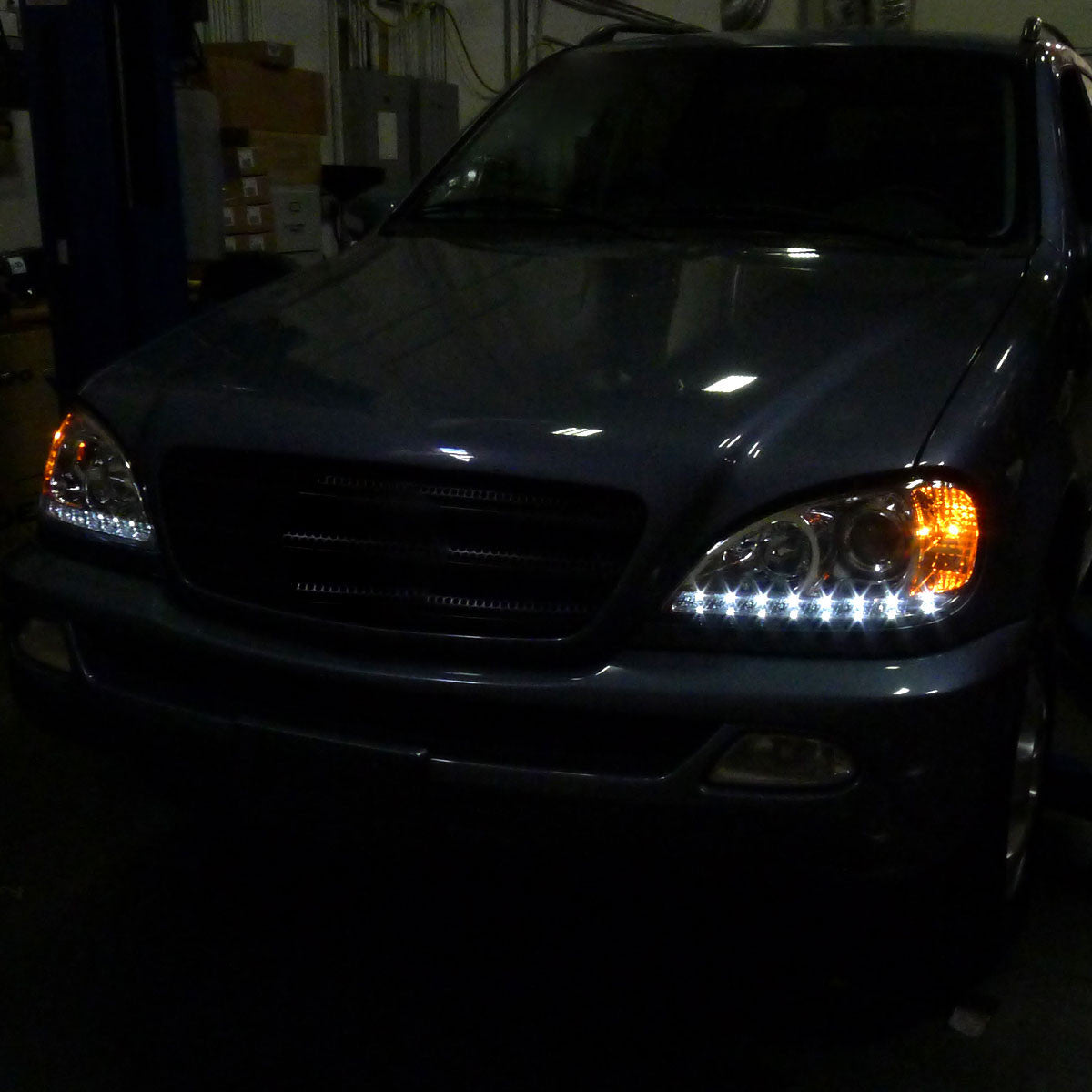 Spec-D 02-05 Mercedes ML W163 Projector Headlights Black/Smoked