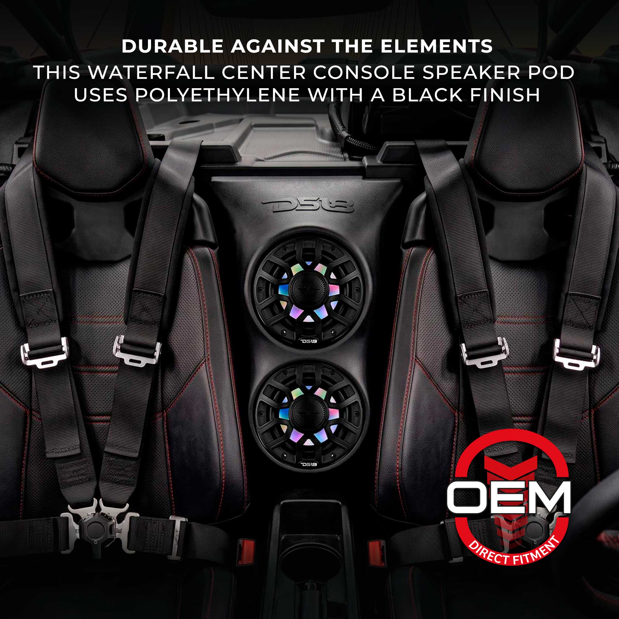 Can-Am Maverick X3 (2017-Up) Waterfall Center Console Speaker Pod Loaded with NXL-IQ 6.5