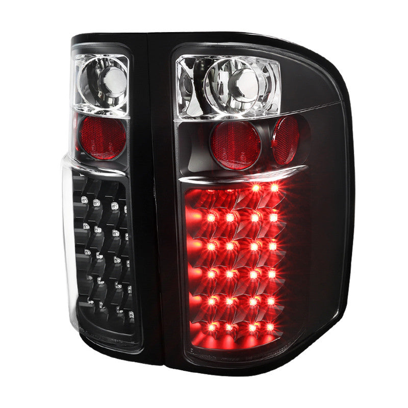 Spec-D 07-13 Chevy Silverado LED Tail Lights Matte Black/Smoked V2