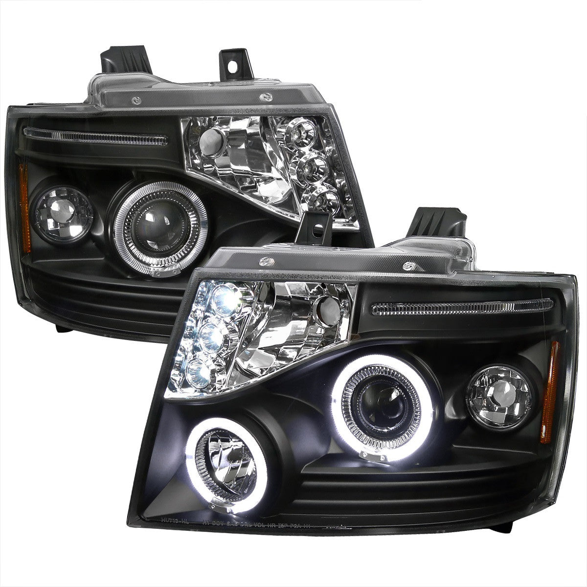 Spec-D 07-13 Chevy Avalanche Halo Projector Headlights Black