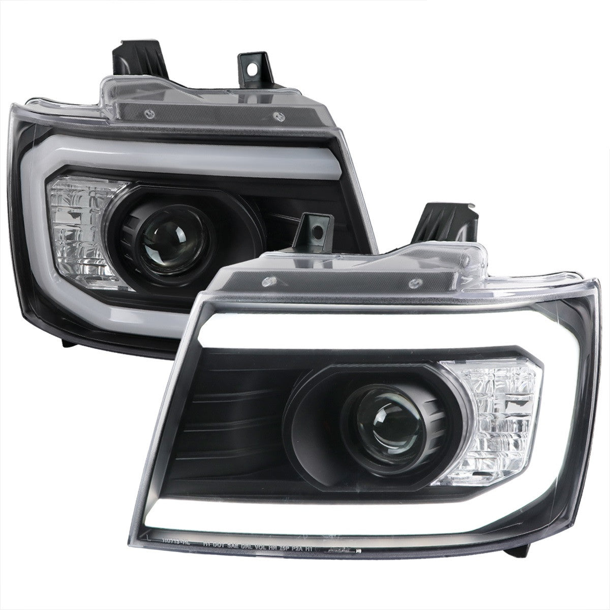 Spec-D 07-13 Chevy Avalanche Projector Headlights Black/Clear