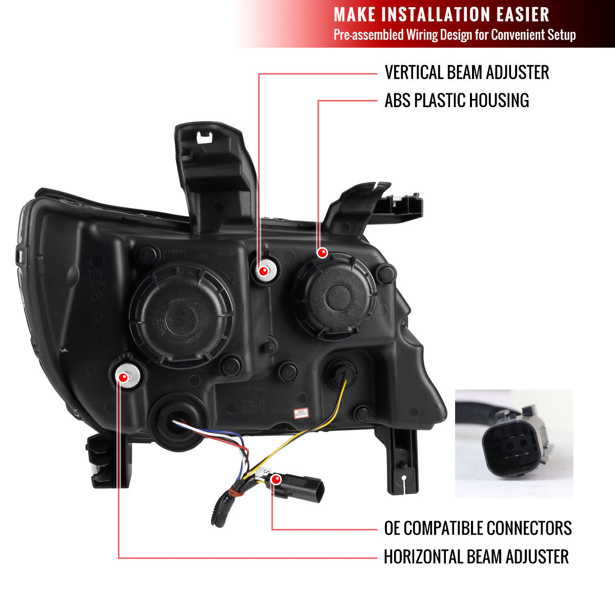 Spec-D 15-22 Chevy Colorado Headlights LED Bar Projector Jet Black