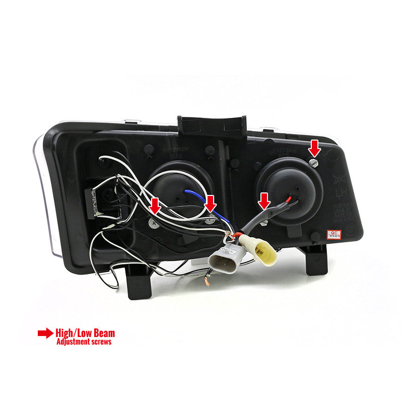 Spec-D 02-06 Avalanche 03-07 Silverado Halo Headlights Chrome