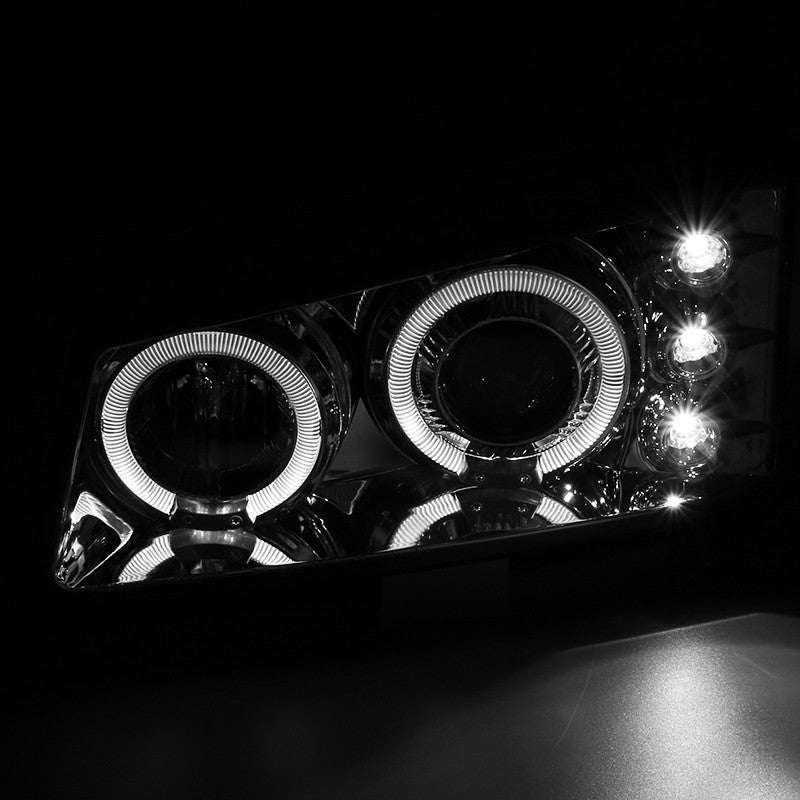 Spec-D 02-06 Avalanche 03-07 Silverado Halo Headlights Chrome