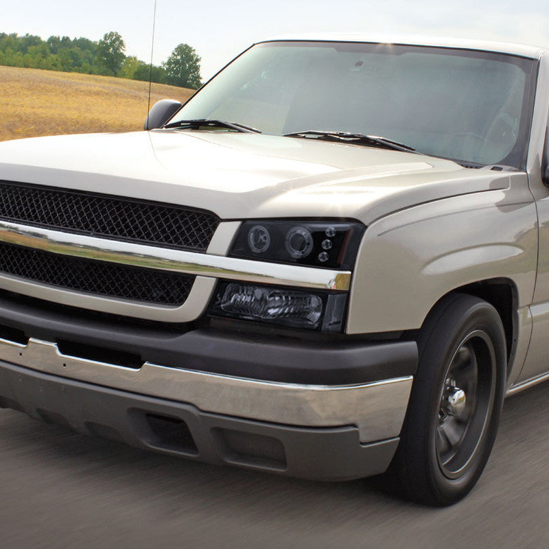 Spec-D 02-06 Avalanche 03-07 Silverado Halo Headlights Smoked