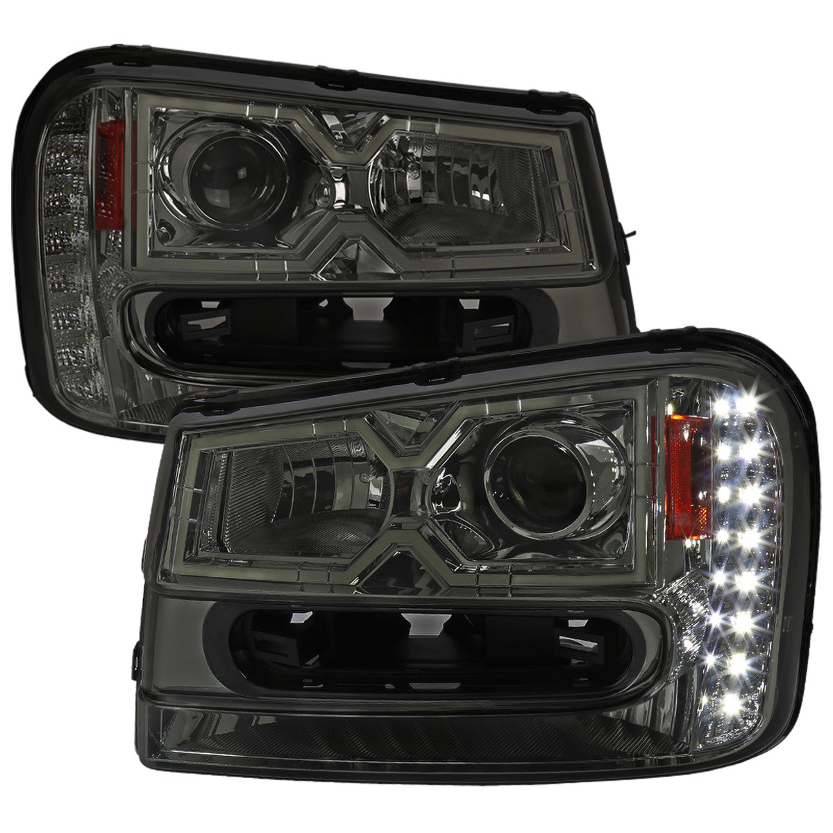 Spec-D 02-09 Chevy Trailblazer Projector Headlights Smoked
