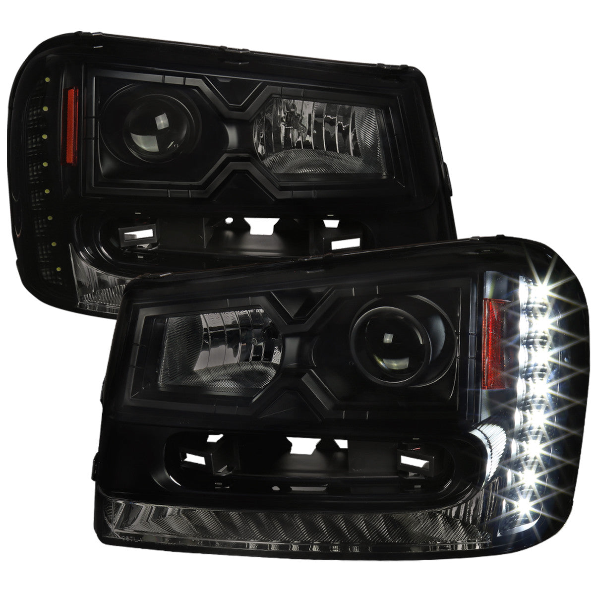 Spec-D 02-09 Chevy Trailblazer Headlights Black/Smoked