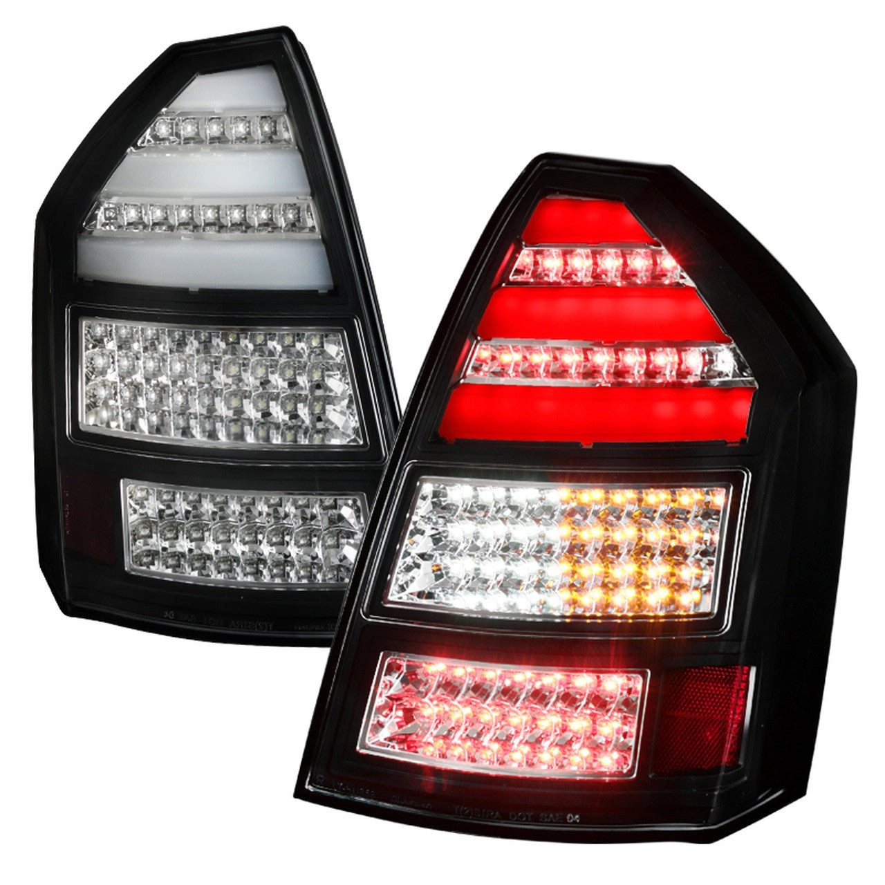 Spec-D 05-07 Chrysler 300C LED Tail Lights Black