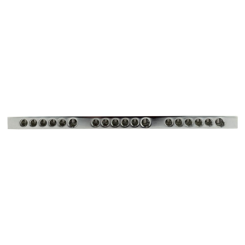 DS18 Chrome Plated Distribution Bar Block 3x 1/0-GA and 15 x 2/0-GA Direct Bolt Down Type 19
