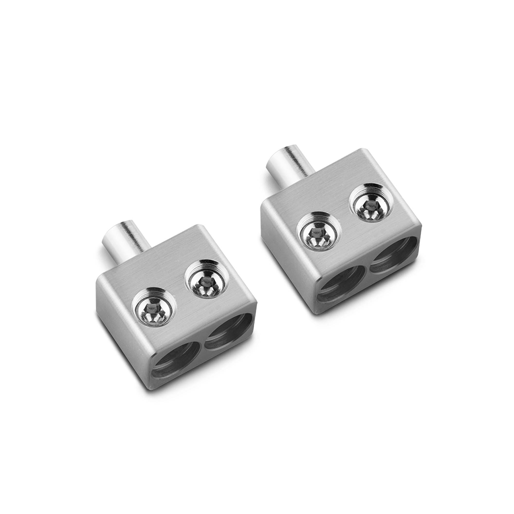 DS18 Dual 1/0-GA to 1/0-GA Amp Input Reducers with Offset Stub