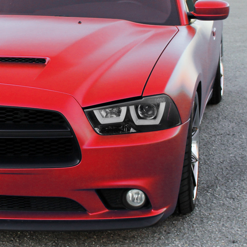 Spec-D 11-14 Dodge Charger U-Shape LED Headlights Black