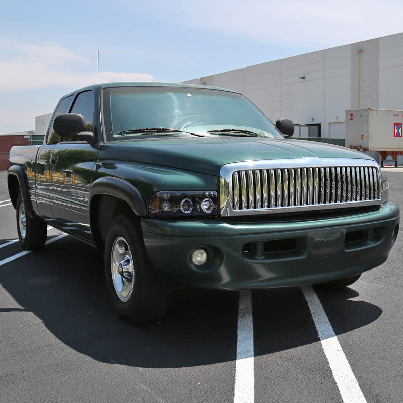 Spec-D 94-01 Dodge Ram 1500 2500 3500 Headlights Dual Halo Smoked