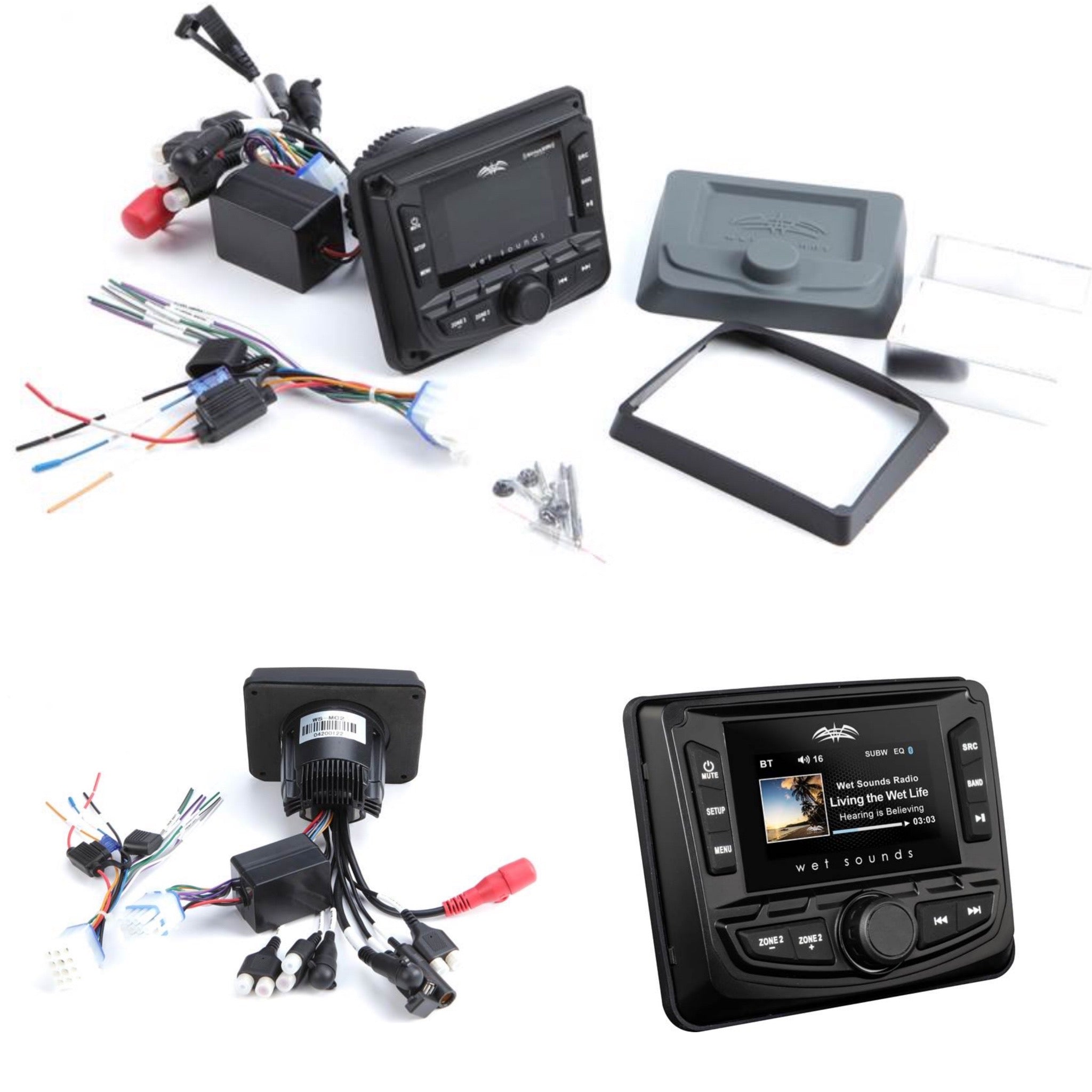 Wet Sounds WS-MC-2 IPX6 marine digital media receiver for SxS, 4x4, Boat and Golf Cart.