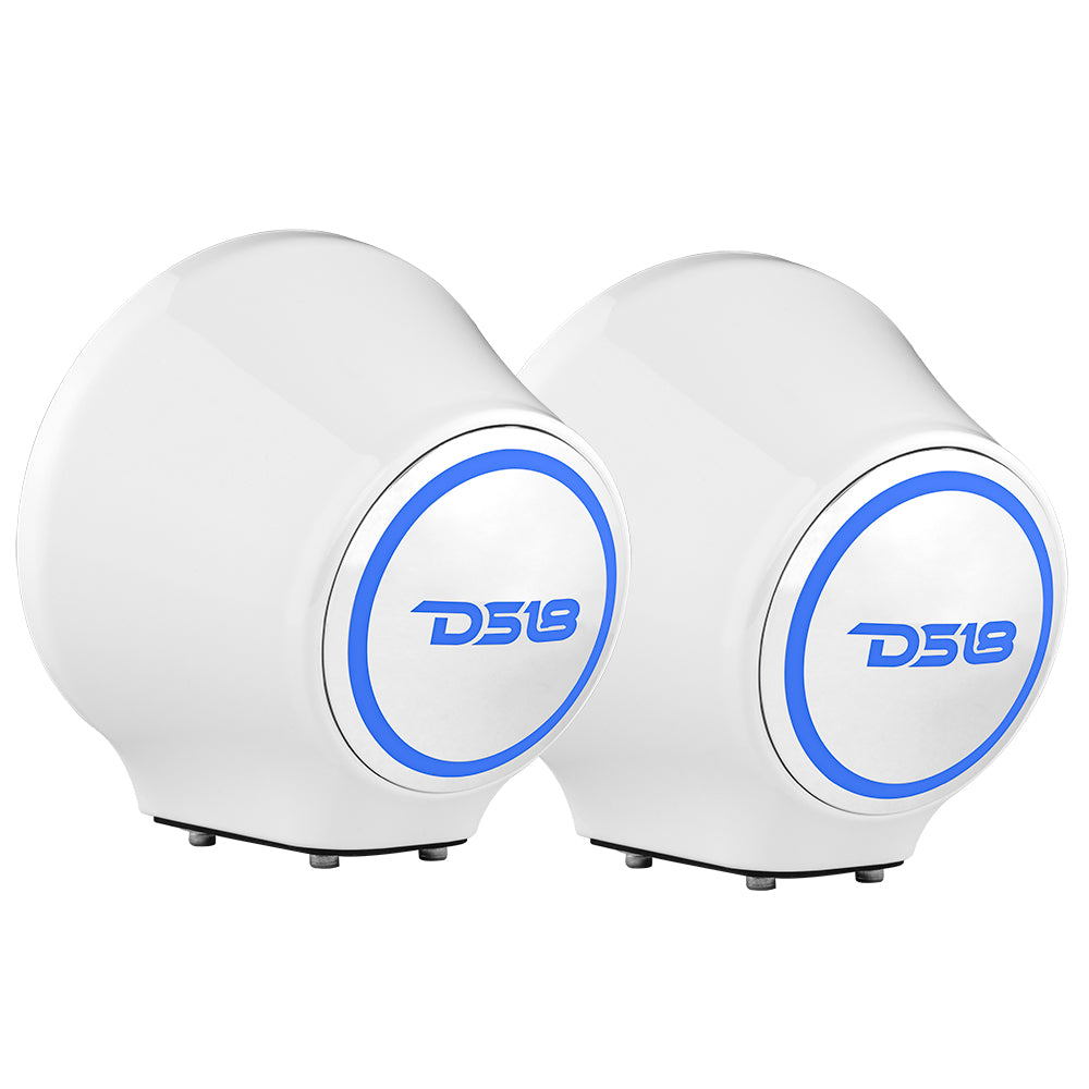 DS18 6.5” Universal Flat Mount Kick Panel Speaker Pod – Jet Skis, Jeeps, Motorcycles – RGB LED Lights