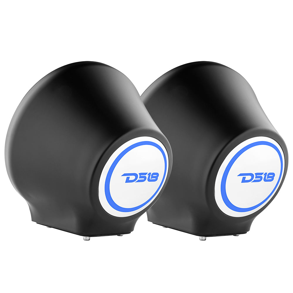 DS18 8” Universal Flat Mount Kick Panel Speaker Pod – Jet Skis, Jeeps, Motorcycles – RGB LED Lights