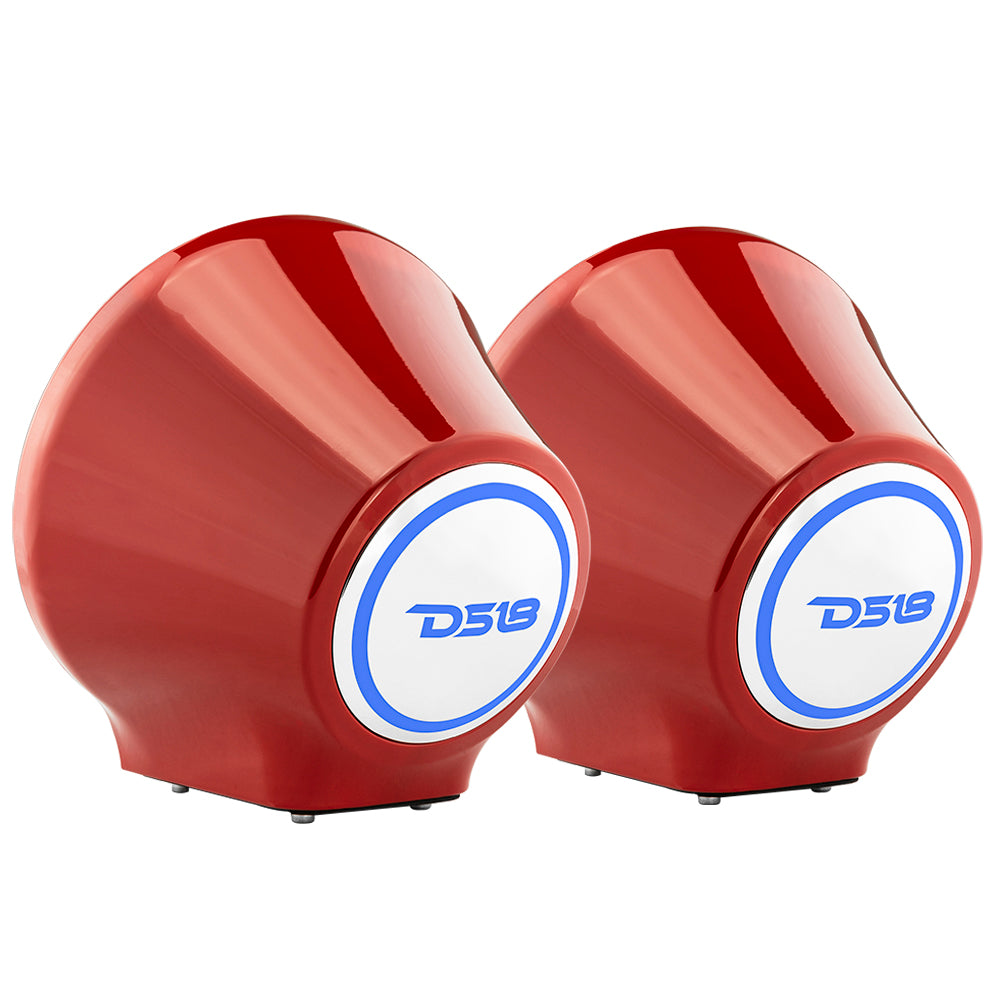 DS18 8” Universal Flat Mount Kick Panel Speaker Pod – Jet Skis, Jeeps, Motorcycles – RGB LED Lights