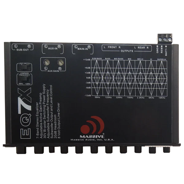 Massive audio EQ7X 7 Band Car Audio Graphic Equalizer