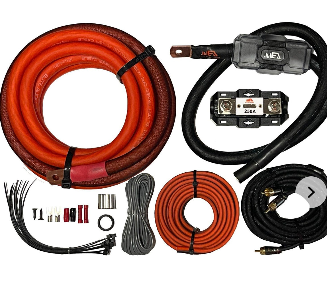 Elite Audio EA-PREMK0 0 Gauge OVERSIZED Tinned OFC Amplifier Installation Kit