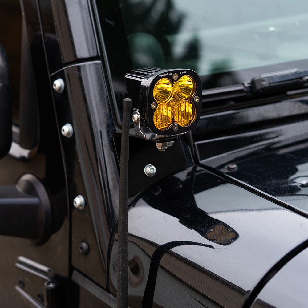 Baja Designs Squadron Pro Black LED Auxiliary Light Pod Pair - Amber Driving Combo