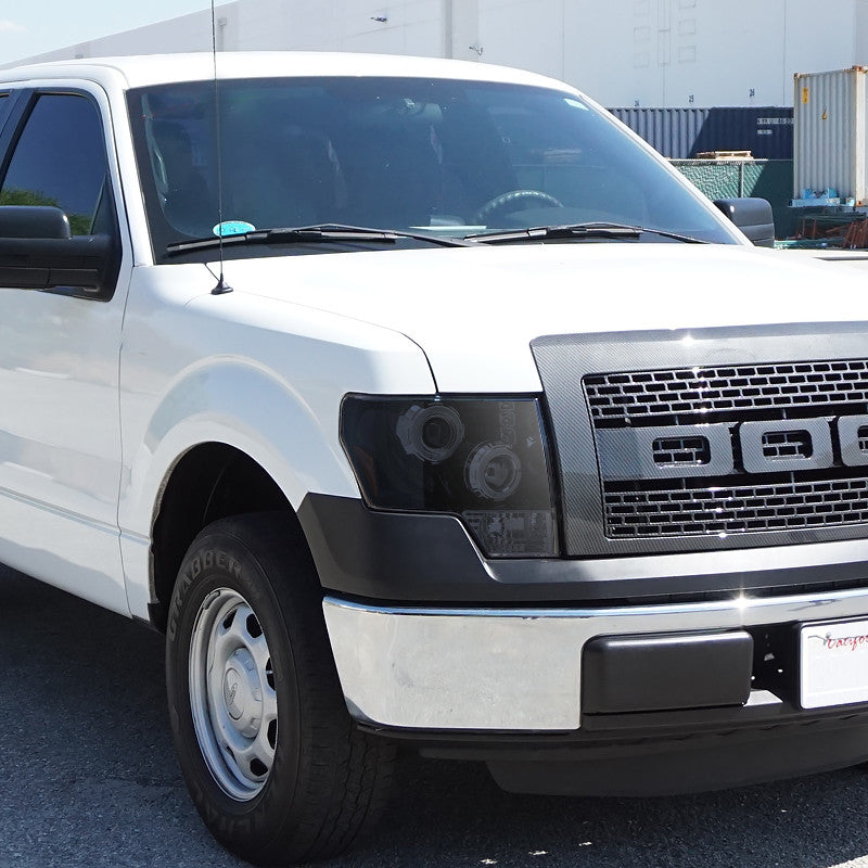 Spec-D 09-14 Ford F150 Dual Halo Projector Headlights Black/Smoked