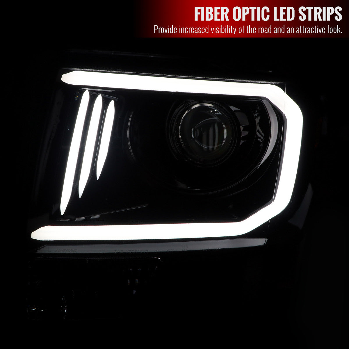 Spec-D 09-14 Ford F150 Proj Headlights LED Bar Black/Smoked