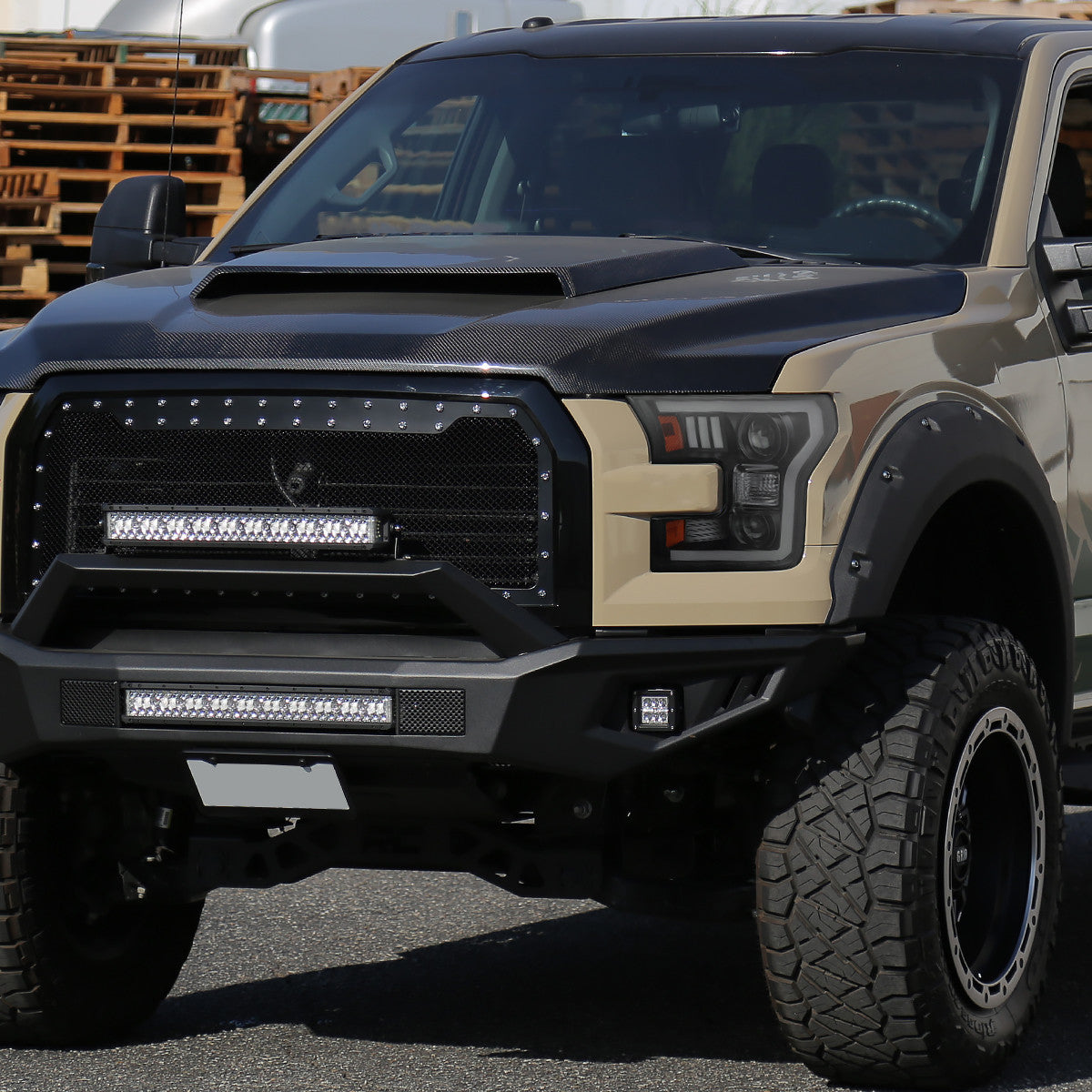 Spec-D 15-17 F-150 Headlights LED Bar Projector Black/Smoked
