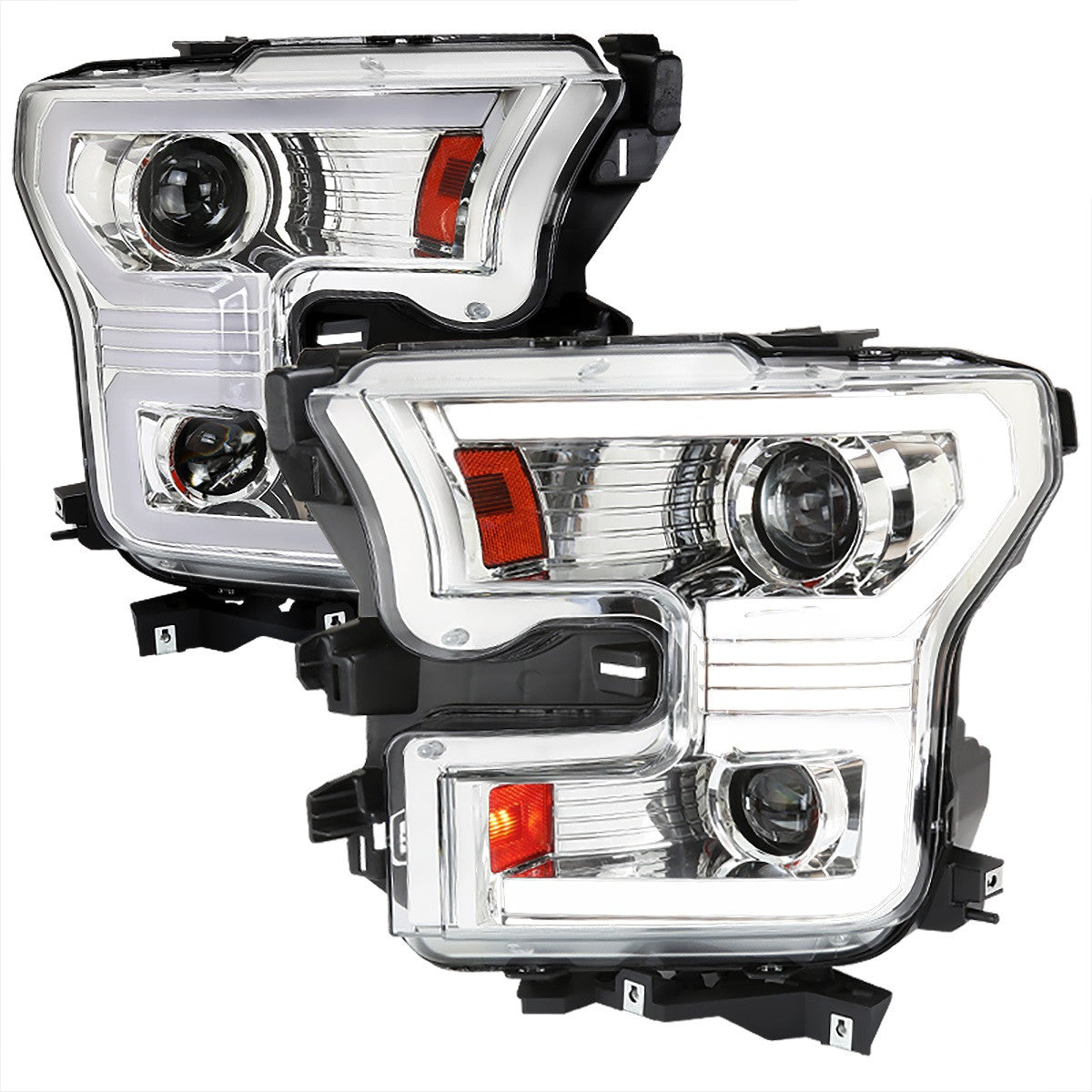 Spec-D 15-17 Ford F150 Projector Headlights Sequential LED Chrome