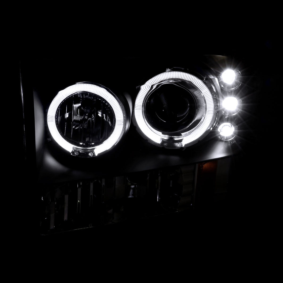 Spec-D 99-04 Ford F250 F350 F450 Dual Halo Headlights Black