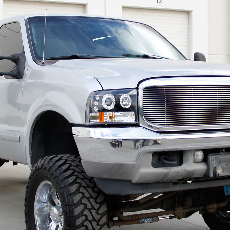 Spec-D 99-04 Ford F250 F350 F450 Dual Halo Headlights Black