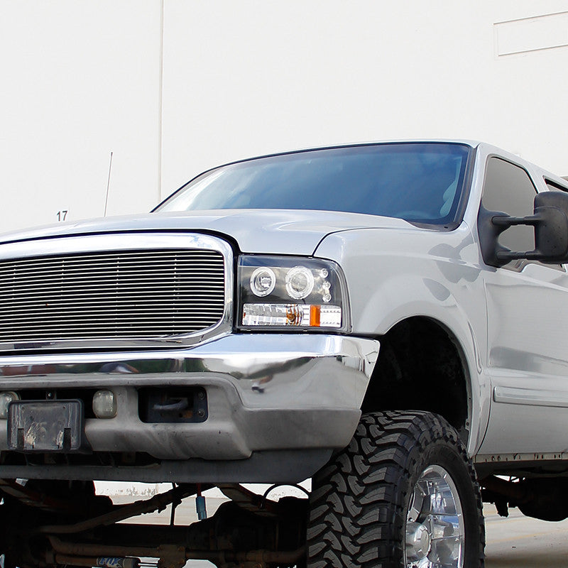 Spec-D 99-04 Ford F250 F350 F450 Dual Halo Headlights Black