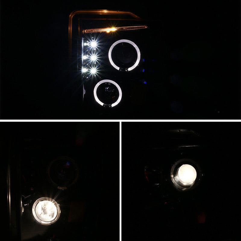 Spec-D 08-10 Ford F250 F350 F450 Projector Headlights Black