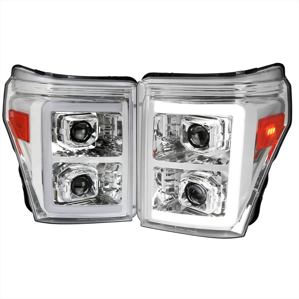 Spec-D 11-16 Ford F250 F350 F450 Pro Headlights SEQ Chrome