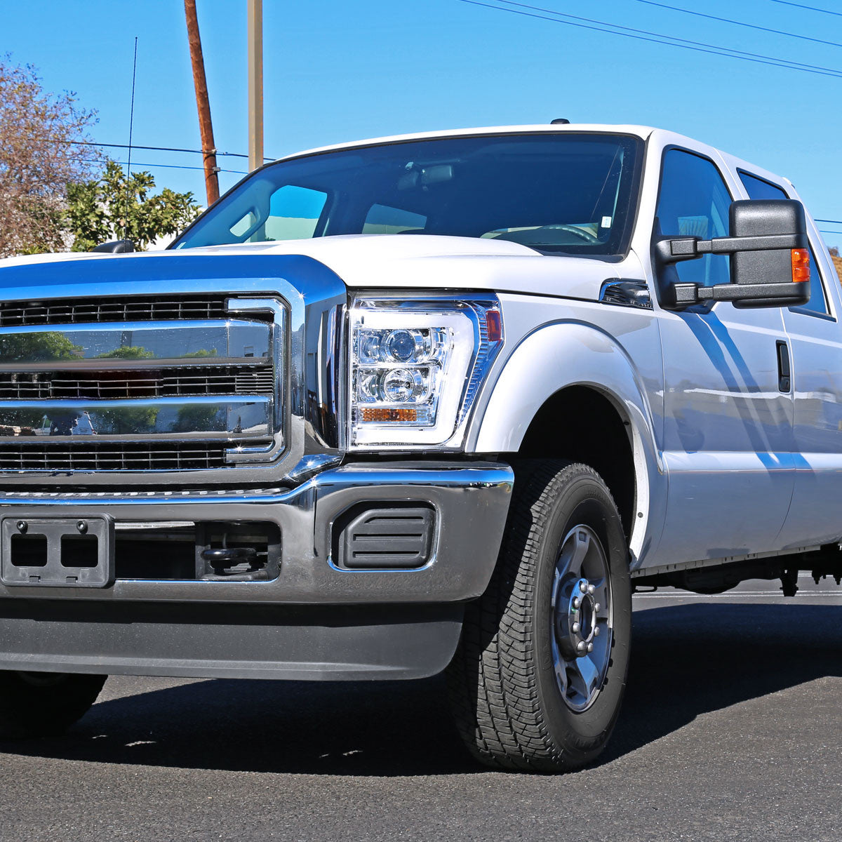 Spec-D 11-16 Ford F250 F350 F450 Pro SEQ Headlights Chrome