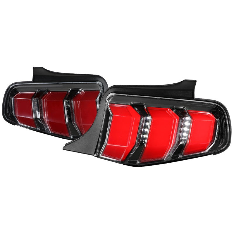 Spec-D 10-14 Ford Mustang Tail Lights LED Jet Black/Clear