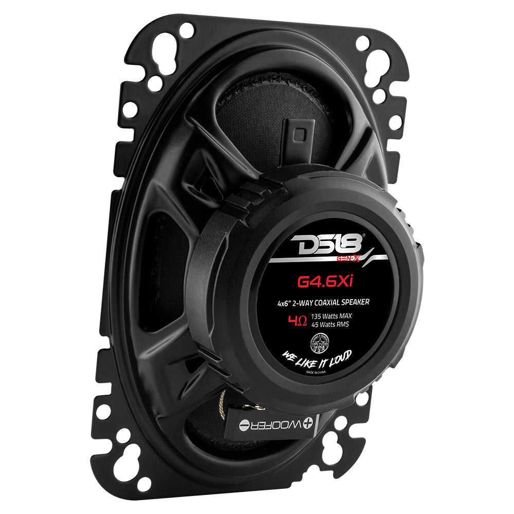 DS18 GEN-X 4x6 2-Way Coaxial Speakers 45 Watts Rms 4-Ohm