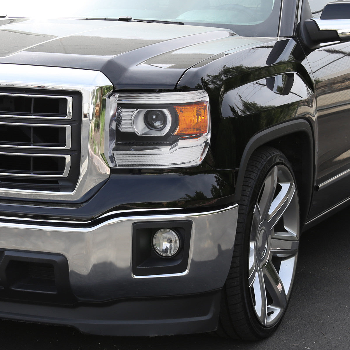 Spec-D 14-19 GMC Sierra Headlights Projector Chrome
